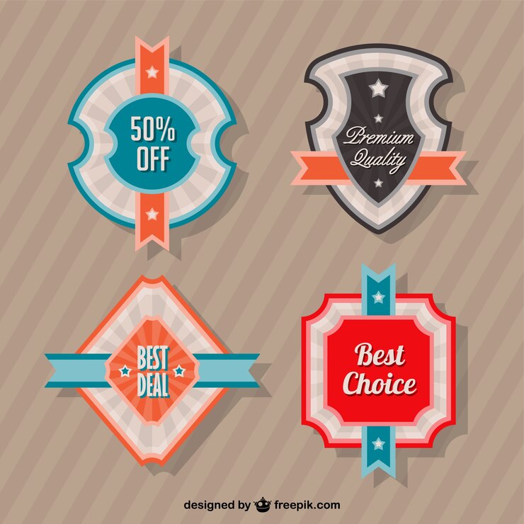 Ücretsiz Vektör retro best deal labels