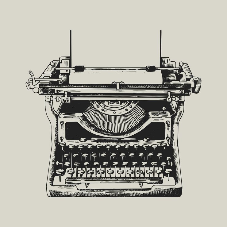Ücretsiz Vektör retro daktilo logo iş kurumsal kimlik illüstrasyonu