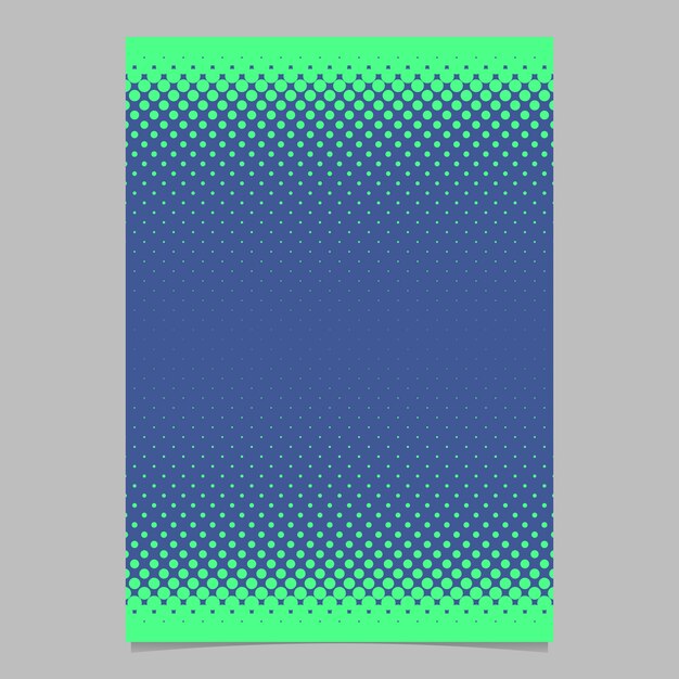 Retro halftone dot pattern flyer background template - vector document, brochure graphic with circles