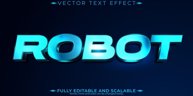 robot text effect editable ai and technology customizable font style
