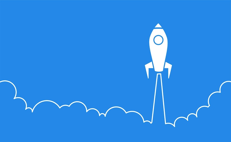 Ücretsiz Vektör rocket launch background new marketing strategies taking off