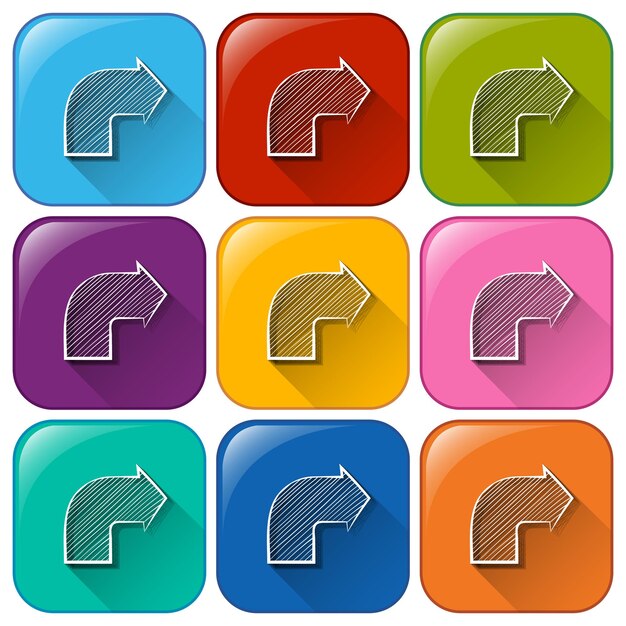 rounded buttons with arrows