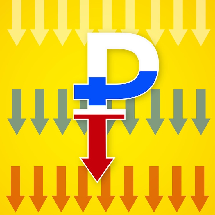 Ücretsiz Vektör russian ruble yellow blue red background social media design banner free vector