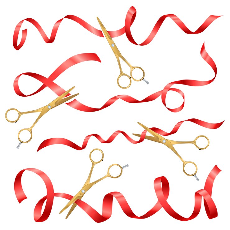 Ücretsiz Vektör scissors and ribbons set