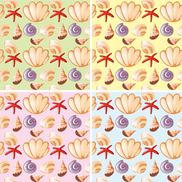 seamless background design with seashells