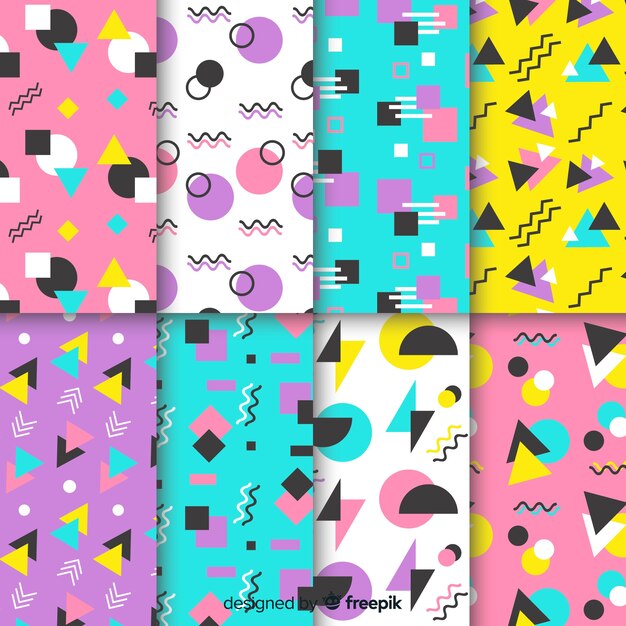 seamless memphis pattern collection