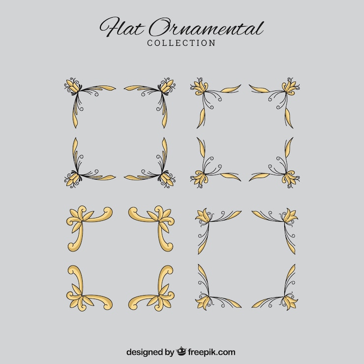 Ücretsiz Vektör set of elegant floral frames decoration
