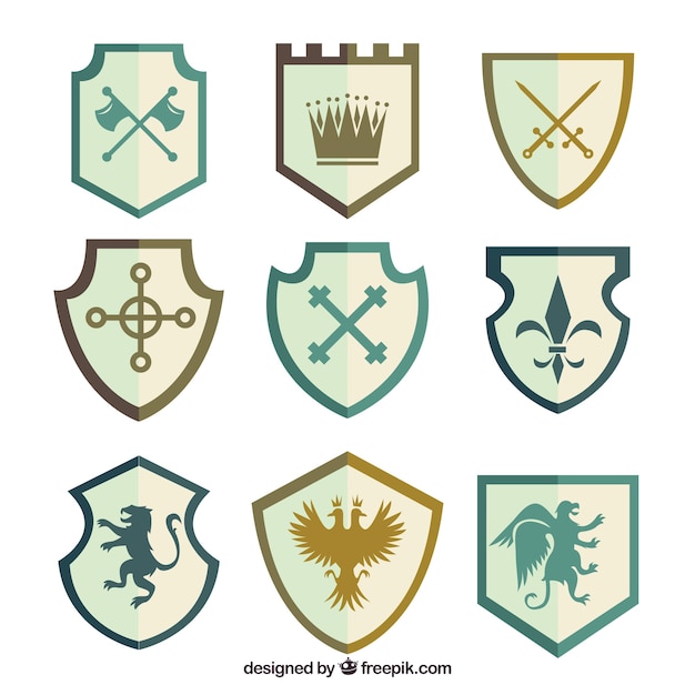 Set of elegant knight emblems