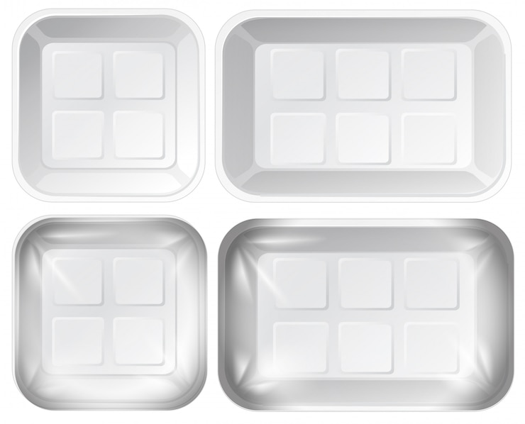 Ücretsiz Vektör set of foam tray package