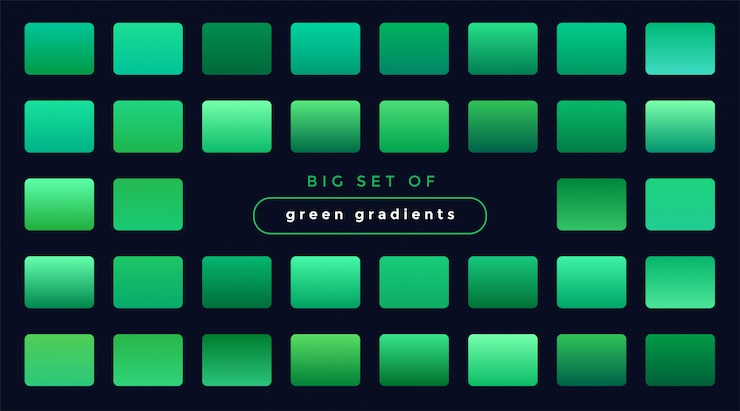 Ücretsiz Vektör set of green smooth gradients