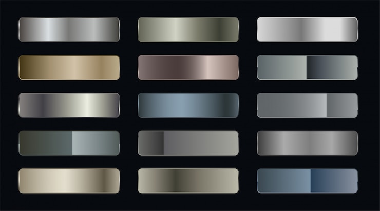 Ücretsiz Vektör set of metallic gradient stickers