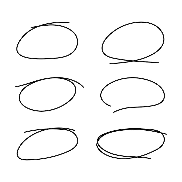 Ücretsiz Vektör set of scribble style ovals