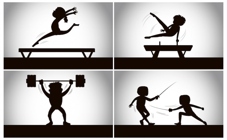Ücretsiz Vektör set of silhouette sport