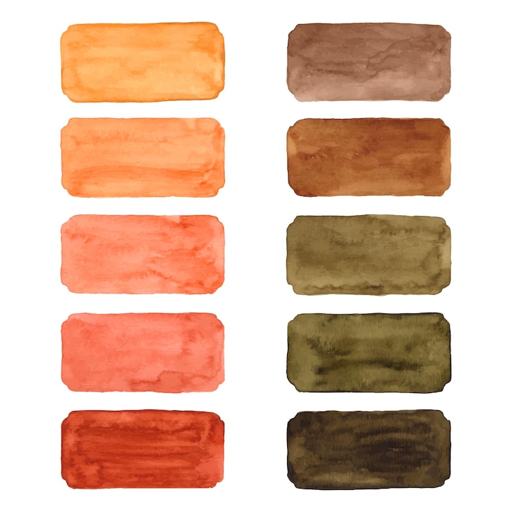 Ücretsiz Vektör set of watercolor brush strokes