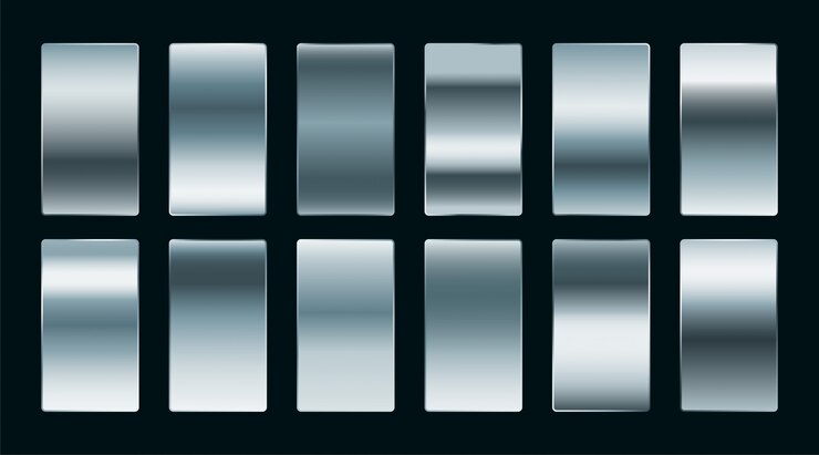 Ücretsiz Vektör shiny steel or silver gradients set in matte finish