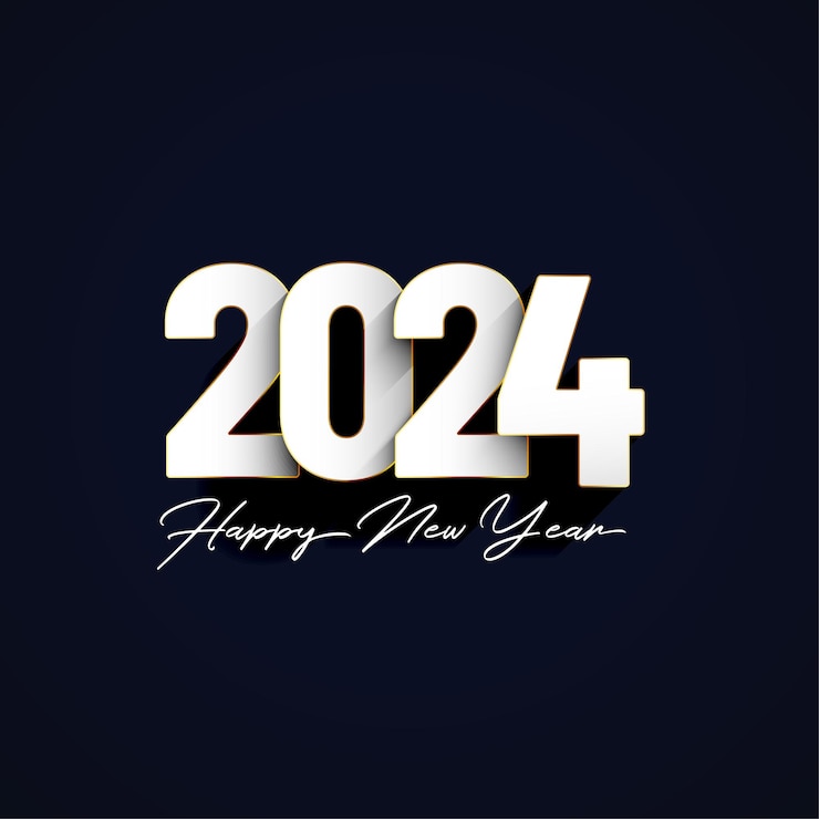 Ücretsiz Vektör simple and elegant 2024 new year eve holiday background design vector