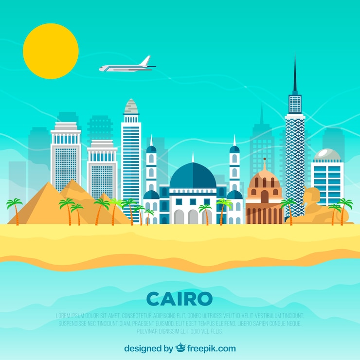 Ücretsiz Vektör skyline of cairo, egypt