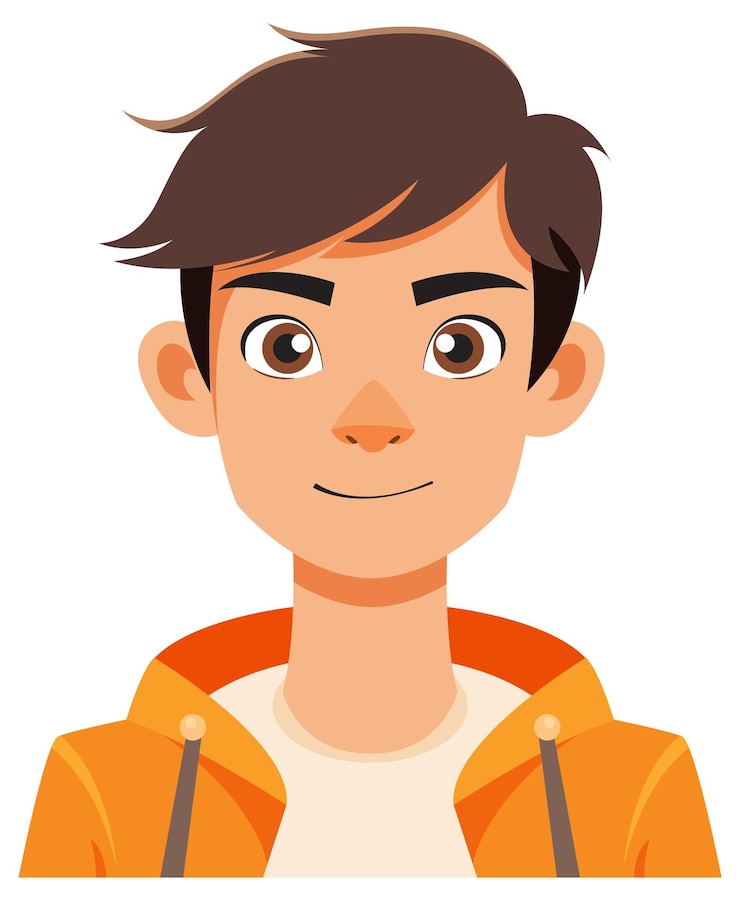 Ücretsiz Vektör smiling young man in orange jacket