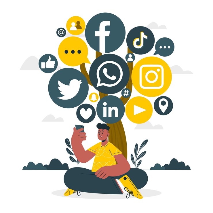 Ücretsiz Vektör social tree concept illustration