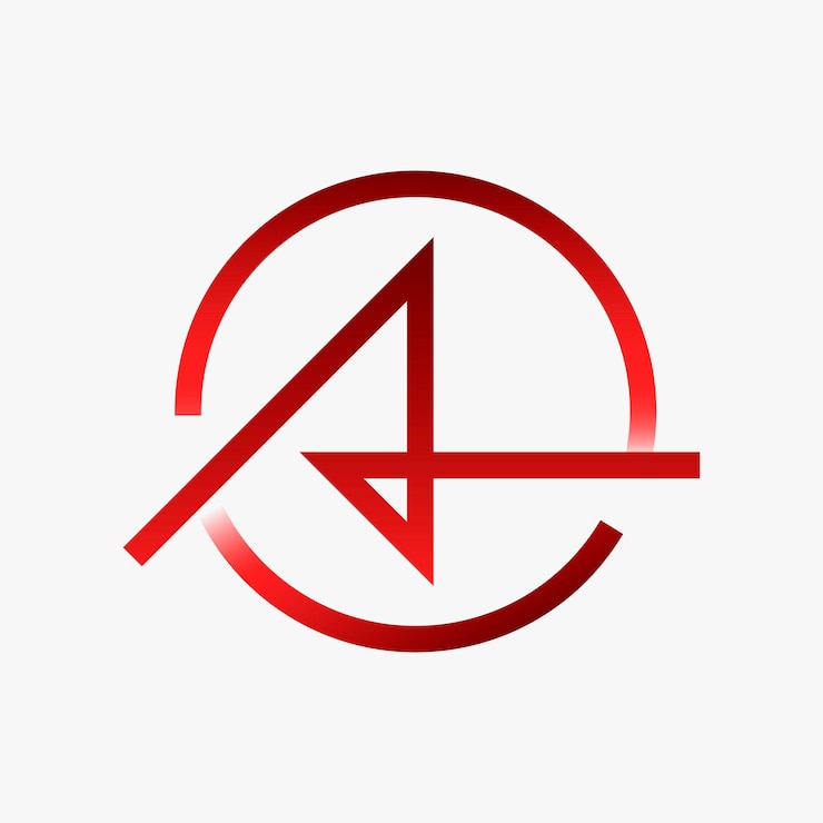 Ücretsiz Vektör soyut çizgi logo öğesi, kırmızı gradyan tasarım vektörü