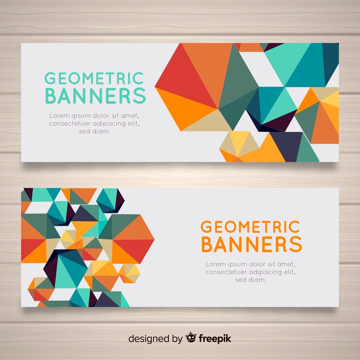 Ücretsiz Vektör soyut geometrik banner’lar
