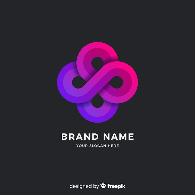 Ücretsiz Vektör soyut logo şablonu, renk geçişli stil
