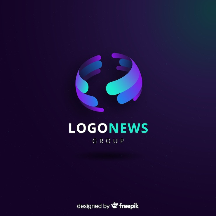 Ücretsiz Vektör soyut şekilli renk geçişli logo şablonu