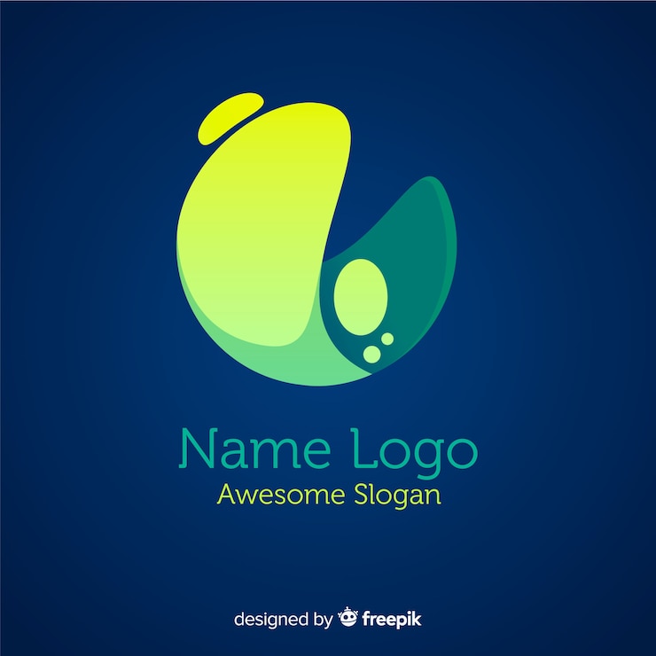 Ücretsiz Vektör soyut şekilli renk geçişli logo