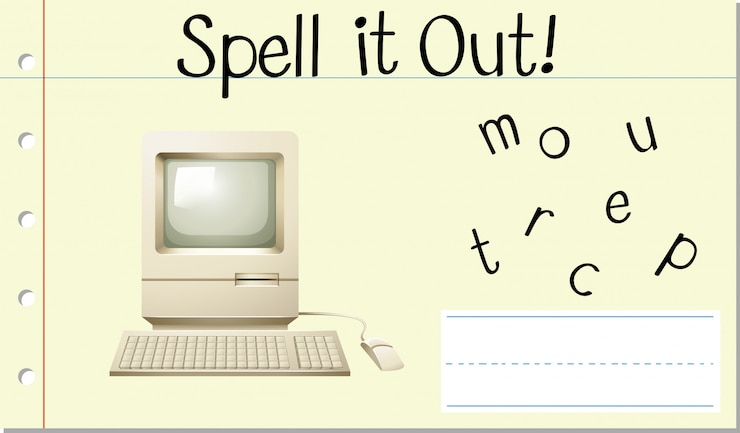 Ücretsiz Vektör spell english word computer