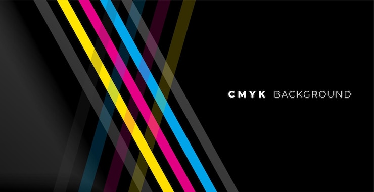 Ücretsiz Vektör stylish cmyk colors dark banner with geometric stripes vector