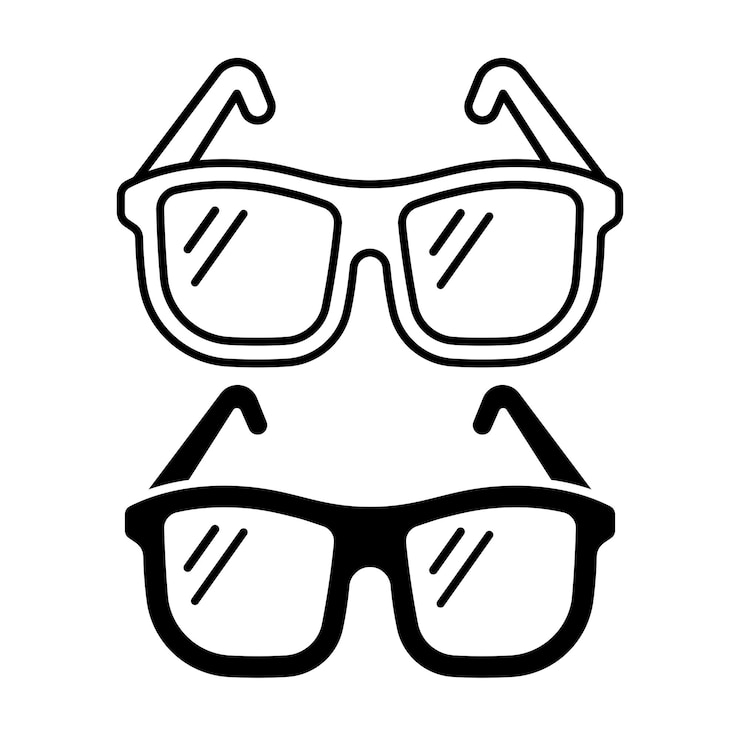 Ücretsiz Vektör sunglasses outline and glyph