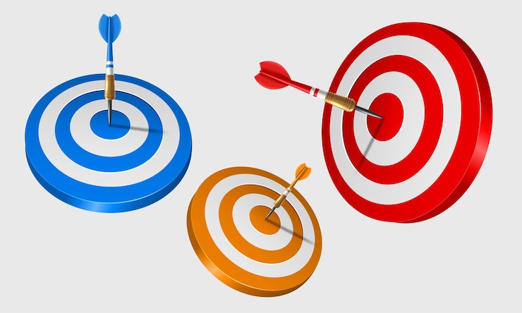 Ücretsiz Vektör target hit in the center by arrows