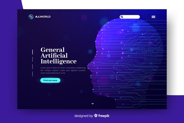 Template artificial intelligence landing page