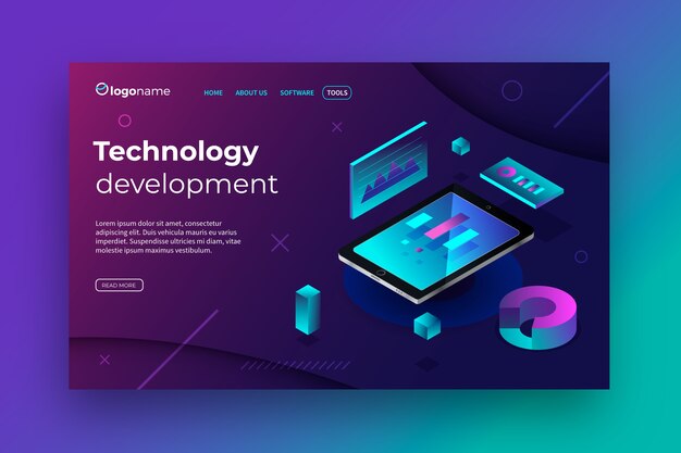 Template technology concept landing page
