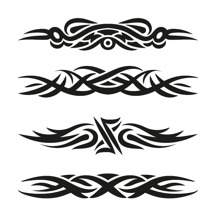 Ücretsiz Vektör tribal tattoo border element