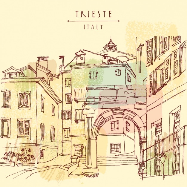 Ücretsiz Vektör trieste arka plan tasarımı