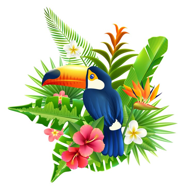 Ücretsiz Vektör tropical flowers illustration