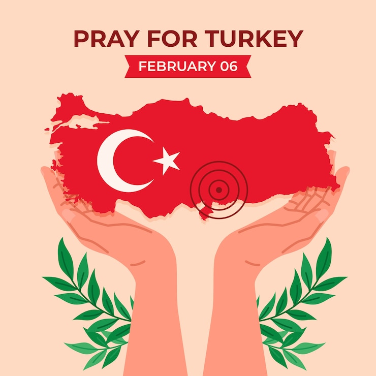 Ücretsiz Vektör türkiye'deki deprem için düz illüstrasyon