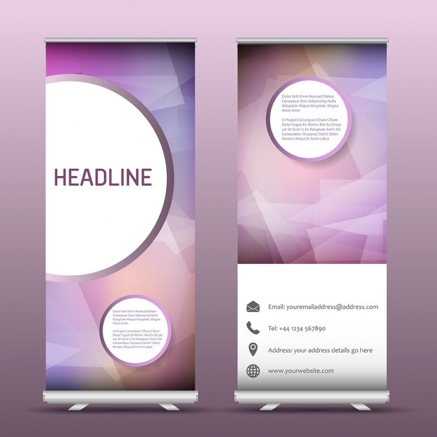 Ücretsiz Vektör two advertising roll up banners with an abstract design