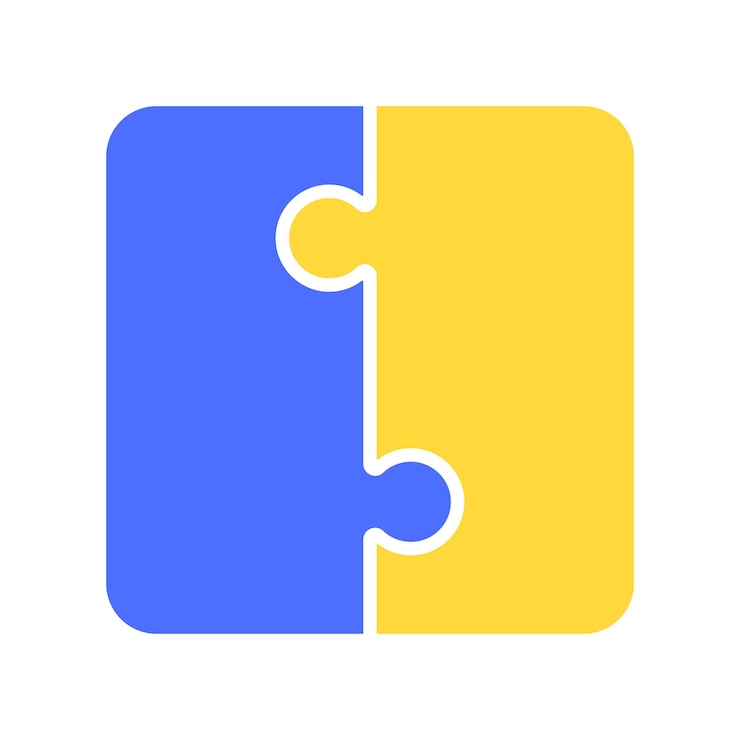 Ücretsiz Vektör two piece puzzle blue and yellow