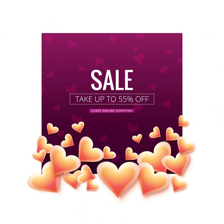 Ücretsiz Vektör valentines day colorful hearts sale background design illustration