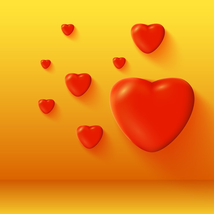 Ücretsiz Vektör valentines day with romantic 3d bright red hearts isolated vector illustration