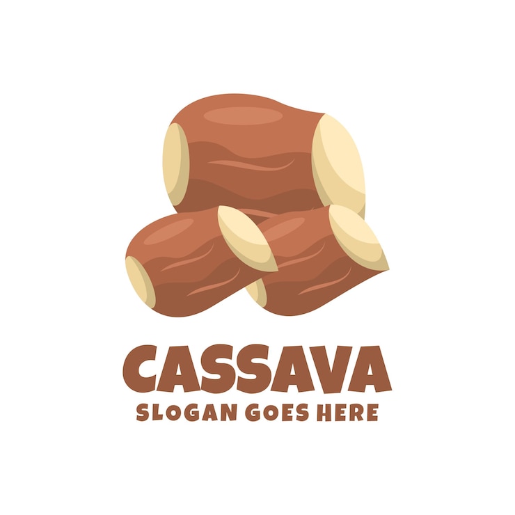 Ücretsiz Vektör vector flat cassava logo design