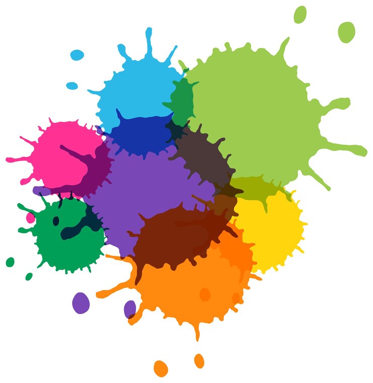 Ücretsiz Vektör vibrant colorful paint splashes