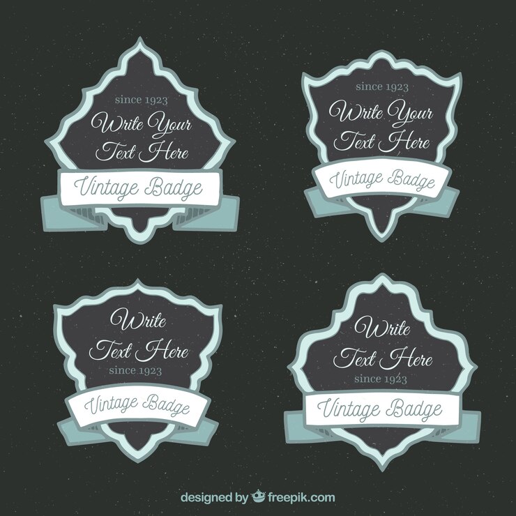 Ücretsiz Vektör vintage badge collection with flat design