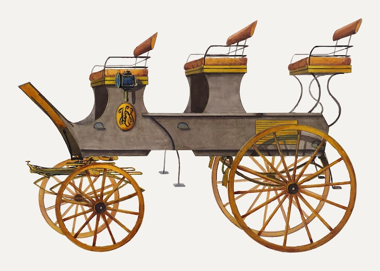 Ücretsiz Vektör vintage carriage illustration vector, remixed from the artwork by fred weiss.
