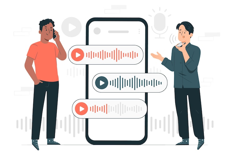 Ücretsiz Vektör voice chat concept illustration