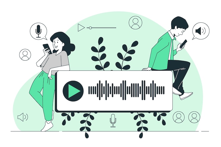 Ücretsiz Vektör voice chat concept illustration