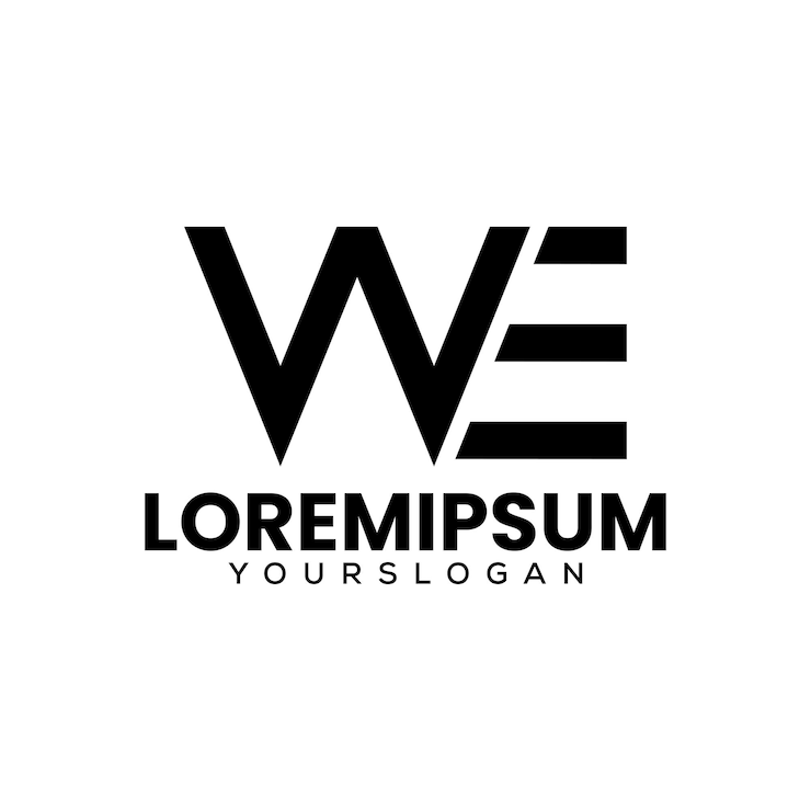 Ücretsiz Vektör w e harfi yaratıcı logo tasarımı