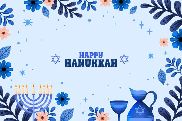 Watercolor background for jewish hanukkah celebration